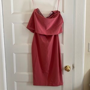 pink/red strapless dress